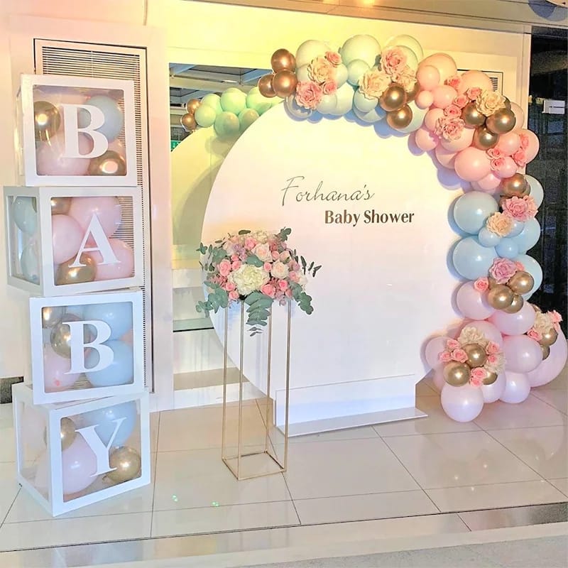 Baby Shower Box avec ballons - Baby Girl