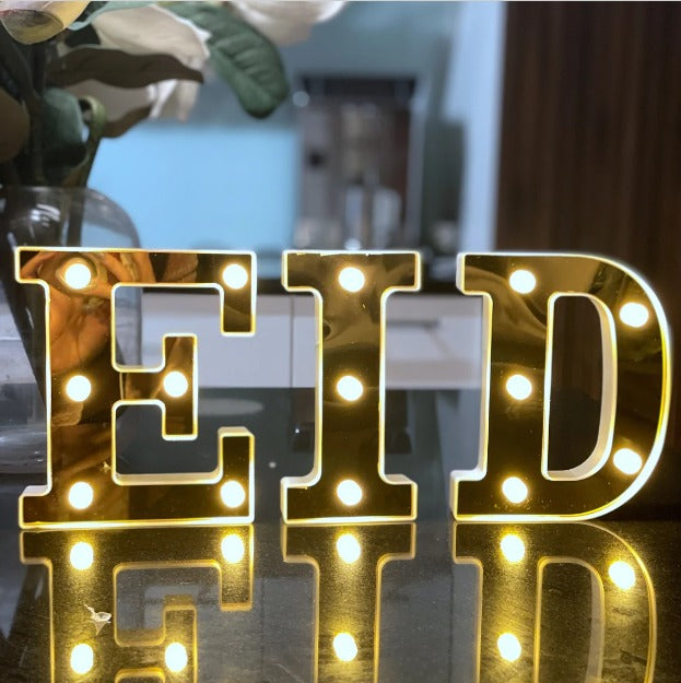 Lettres lumineuses Eid - Doré
