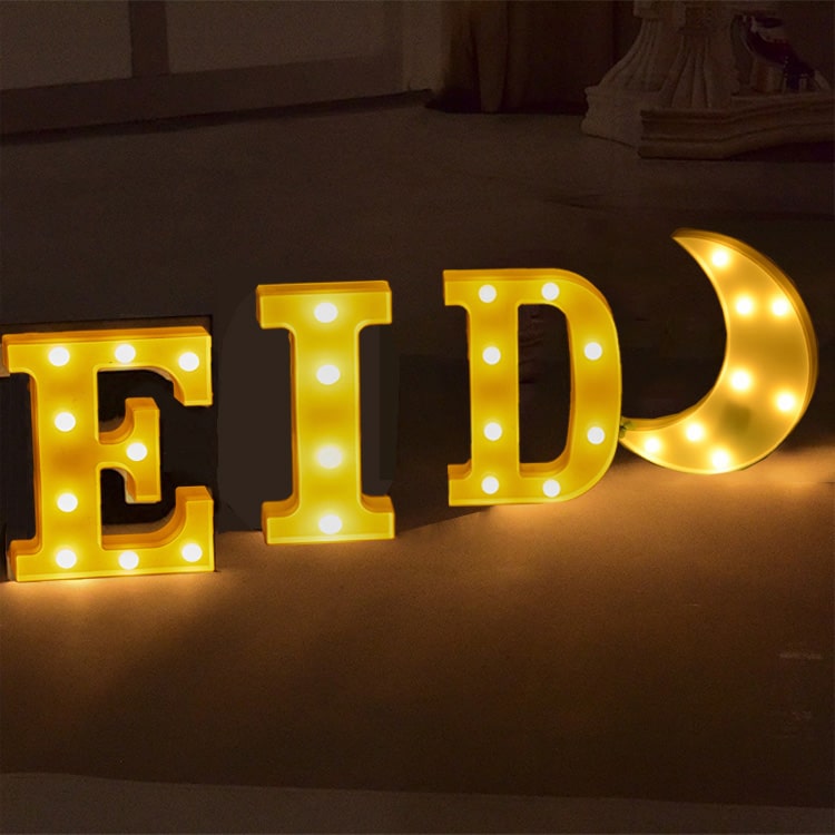 Lettres Lumineuse Eid | Lettres Led | Eid Mubarak Decorations