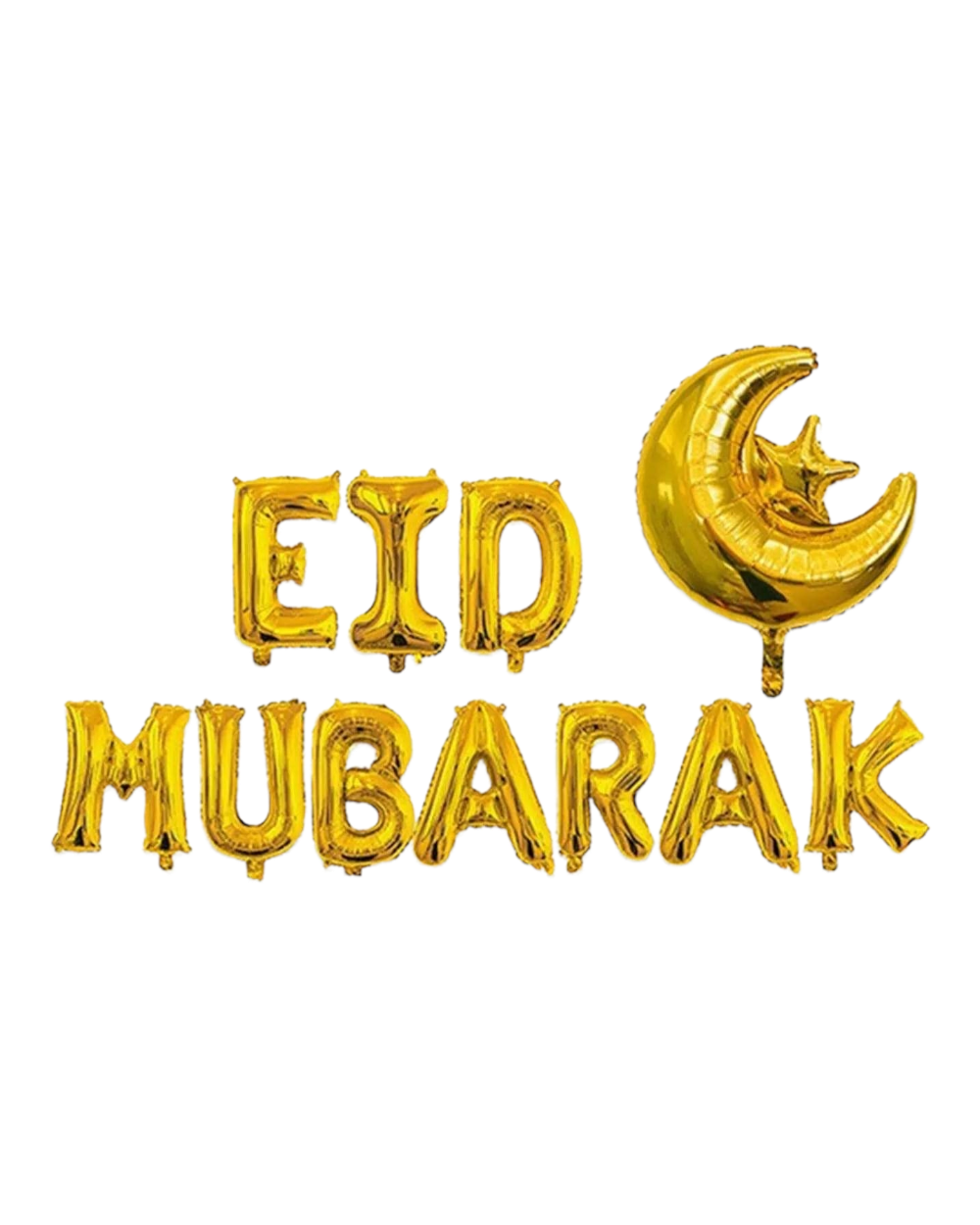 Ballons lettres eid mubarak doré | lettres de ballon d&