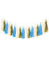 Guirlande de pompons en papier de soie - Bleu - Happy Muz Deco