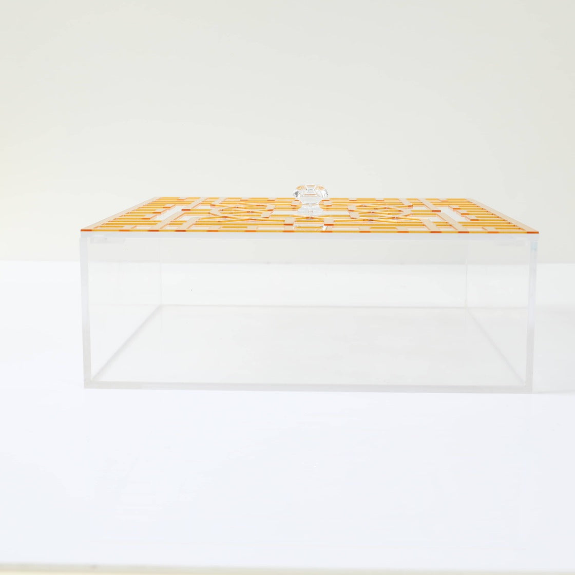 Plateau Box Oriental en Acrylique - Transparent et doré - Happy Muz Deco