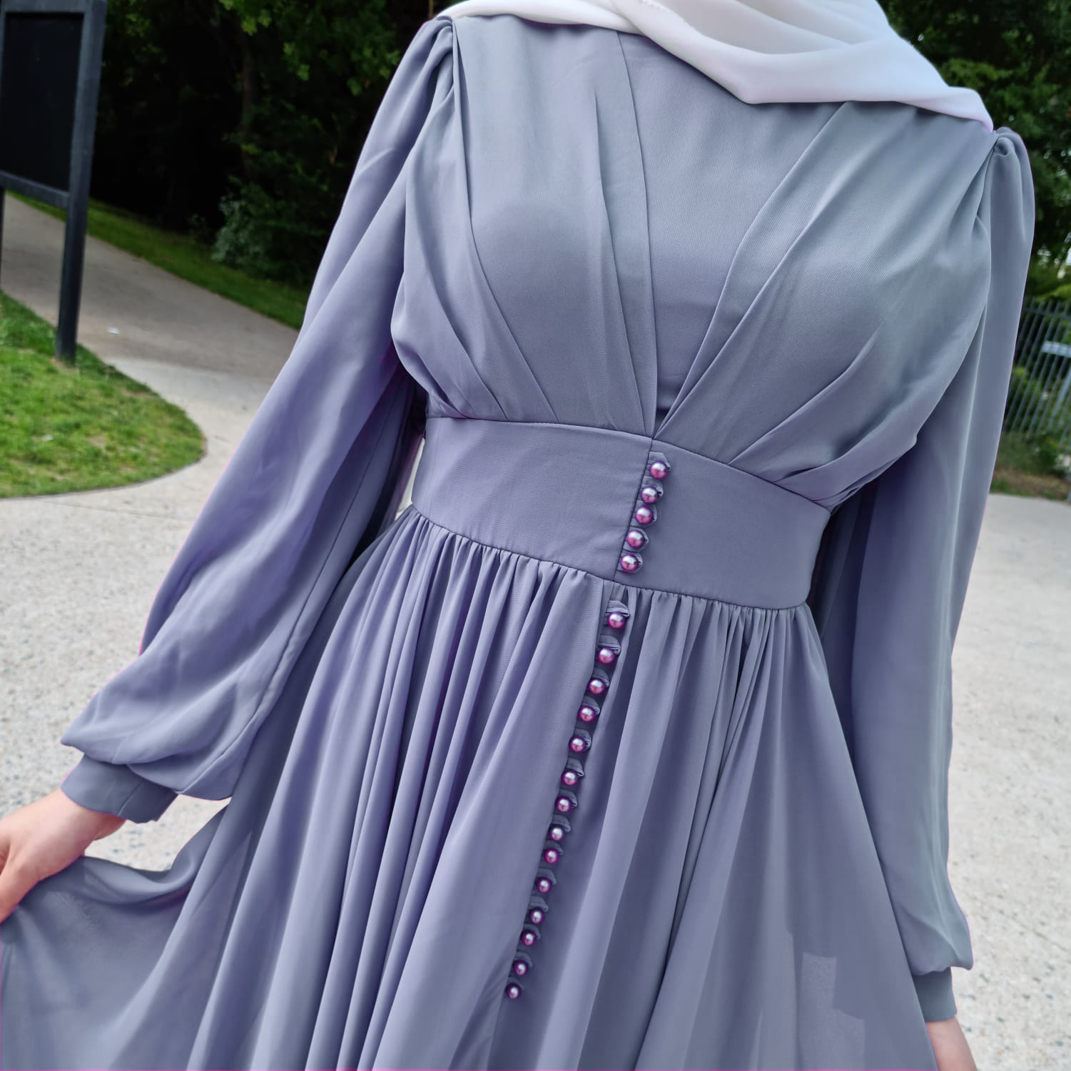 Robe Niyya mastour longue bleu