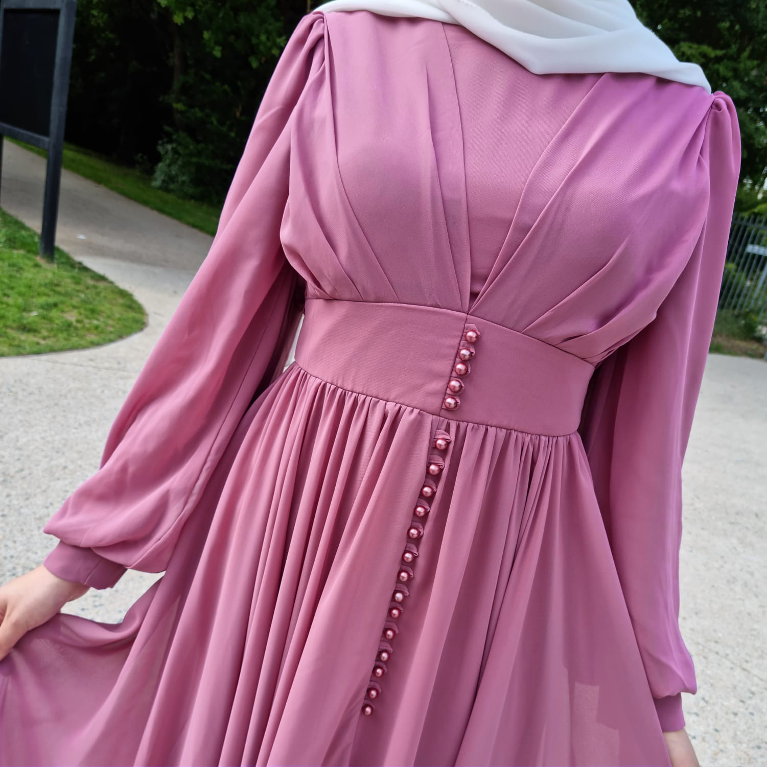 Robe Niyya mastour longue violet prune