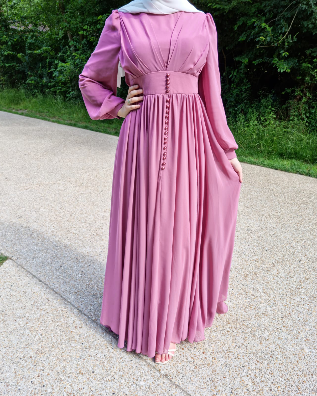 Robe Niyya mastour longue violet prune