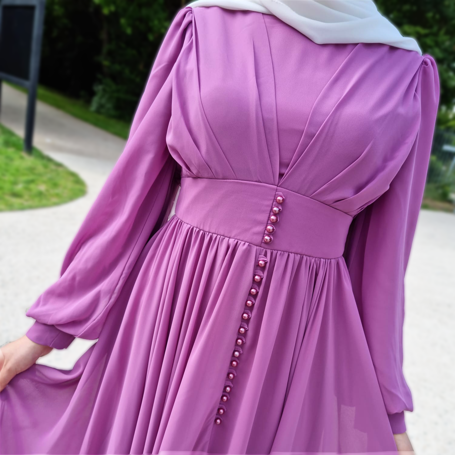 Robe Niyya mastour longue violet clair