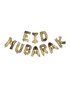 Ballons lettres Eid Mubarak - Marbré Noir et Doré - Happy Muz Deco