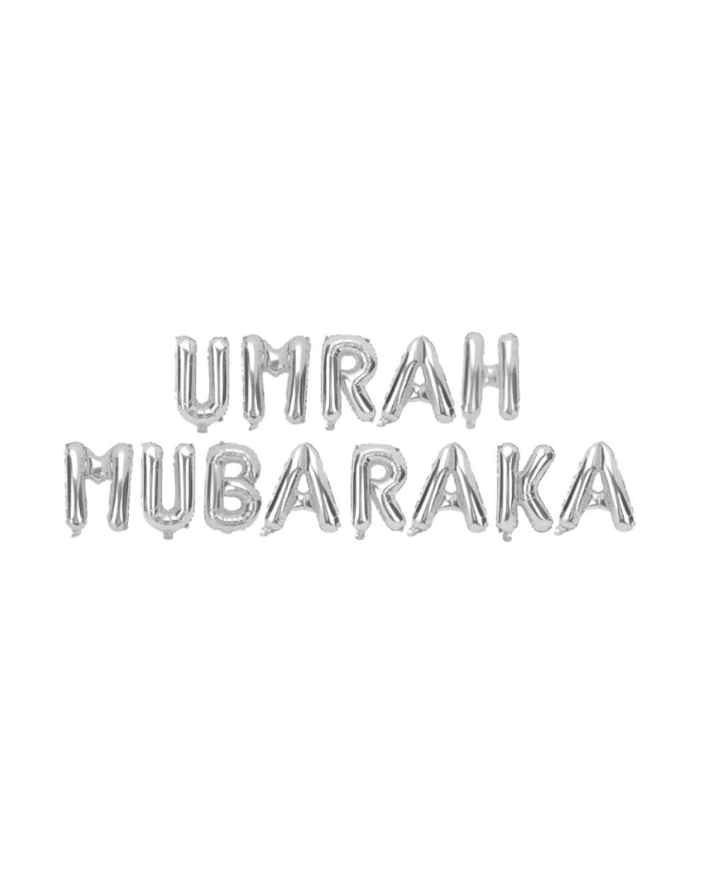 Ballons lettres Umrah Mubaraka - Argent - Happy Muz Deco