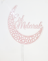 Cake Topper Lune Eid Mubarak - Rose - Happy Muz Deco