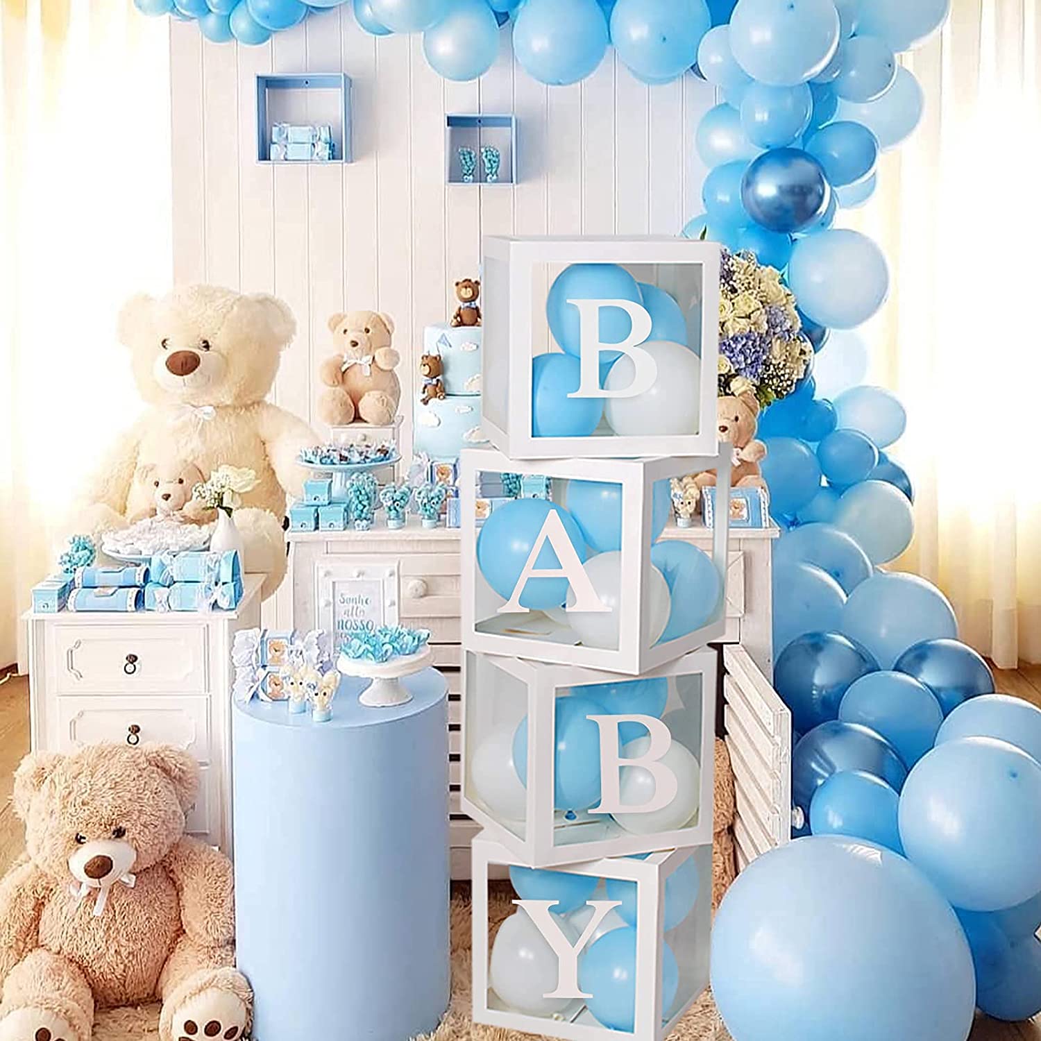 Déco de fête - Ballon ourson bleu - Déco anniversaire 1 an, baby shower  garcon