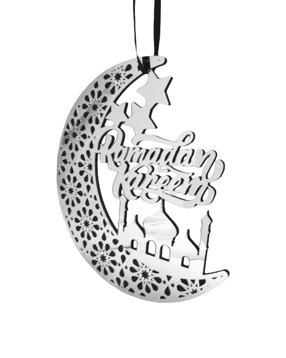 Déco suspendue Ramadan Kareem Lune - Argent