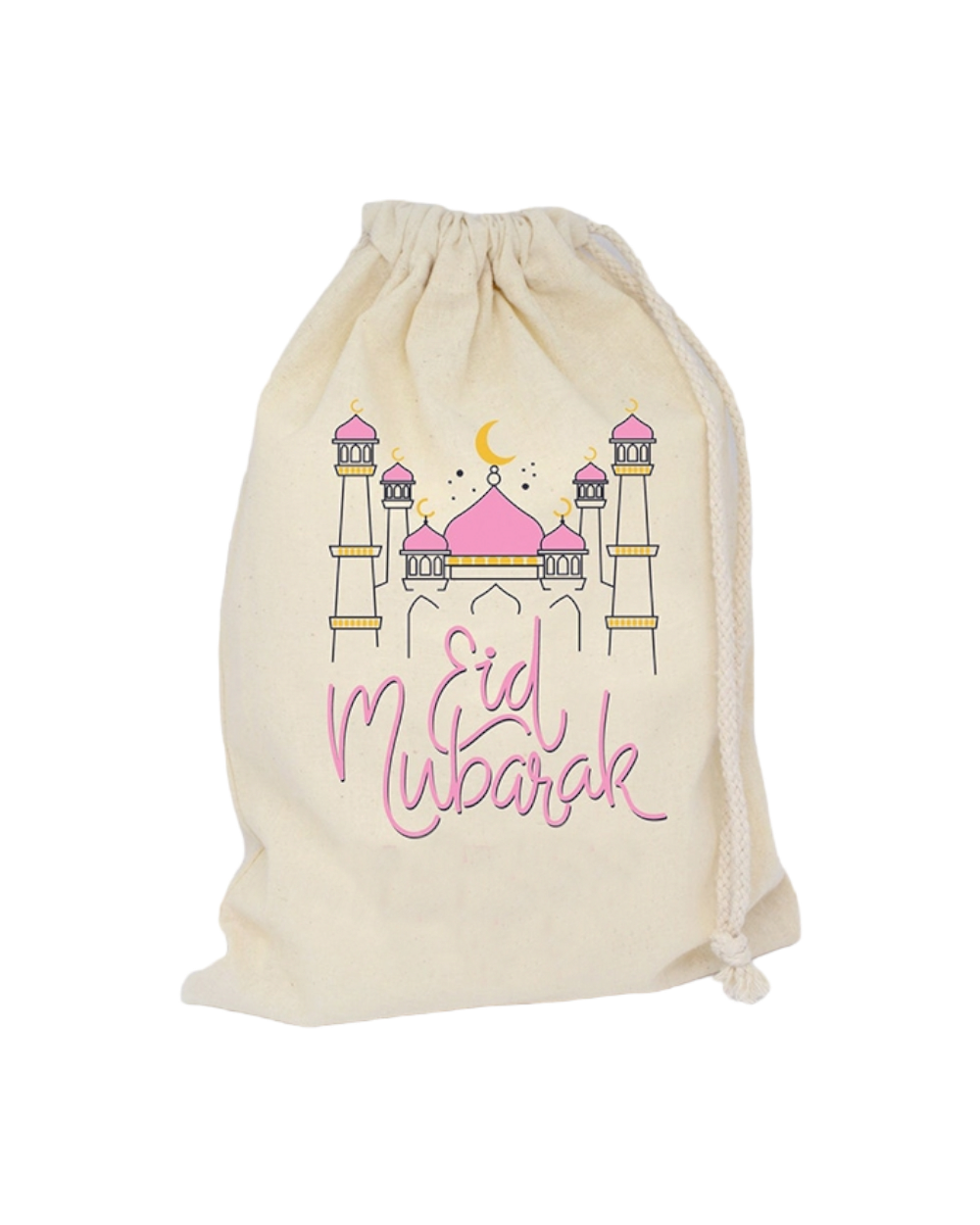 sac cadeaux en toile rose deco decoration eid mubarak ramadan 2023