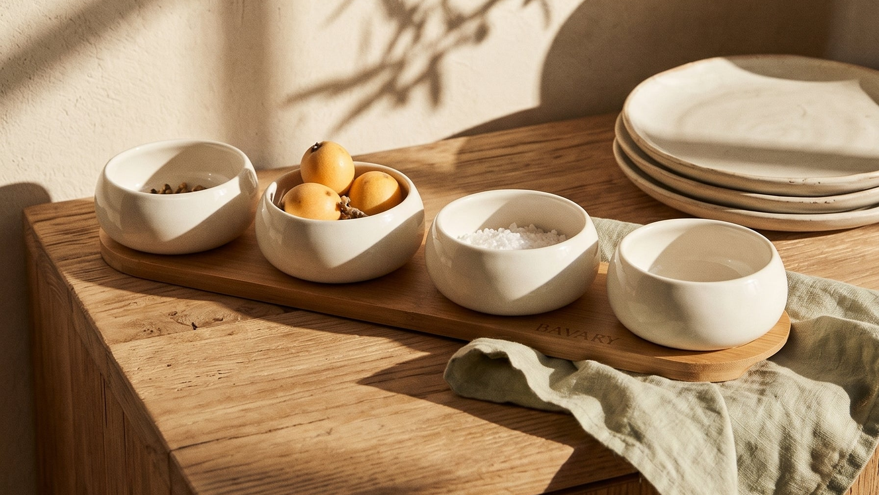 Bols et plats à mezze en céramique brute pour table de partage — Happy Muz Deco