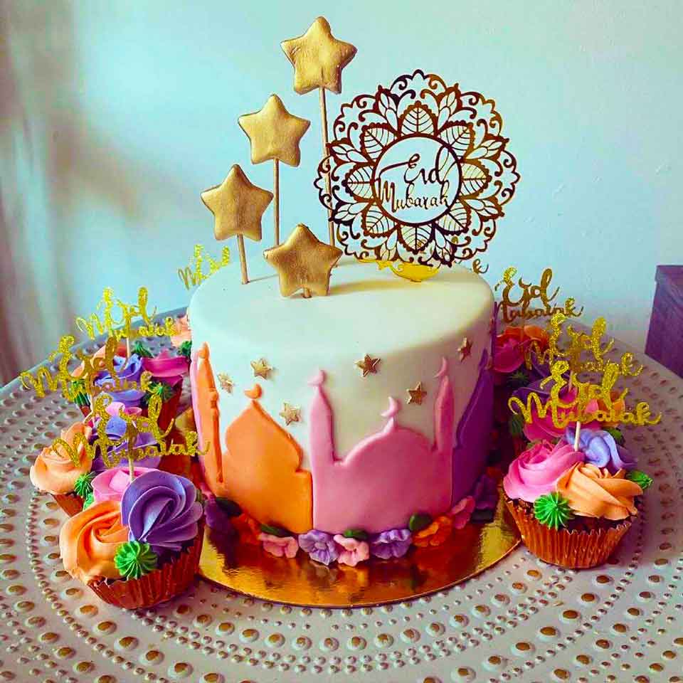 Toppers Cake topper caissettes Eid Mubarak