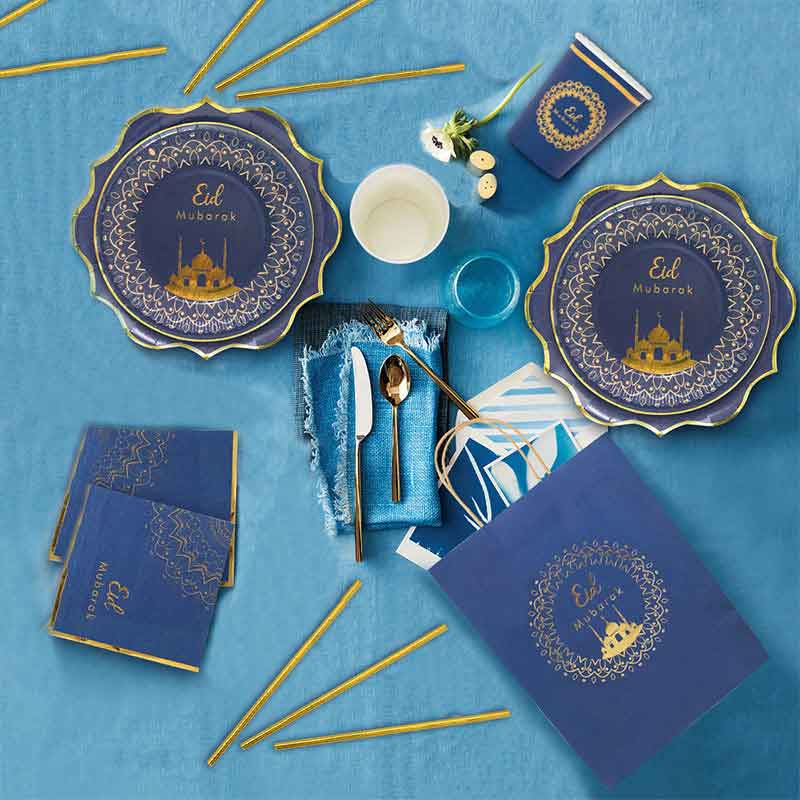 Décoration Eid Mubarak Ramadan bleu couleur bleue