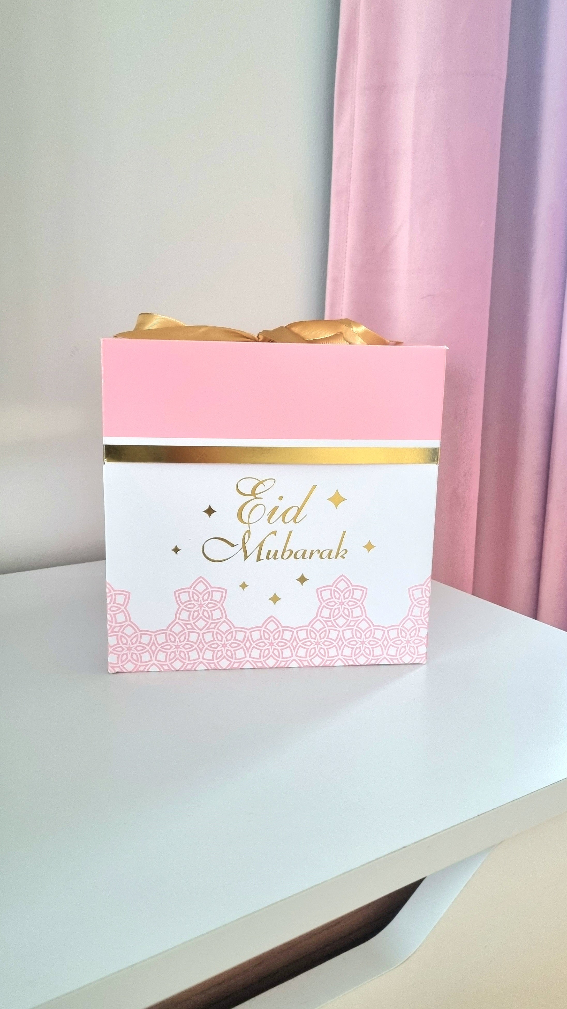 Boîte à cadeaux Eid Mubarak - Rose - Happy Muz Deco