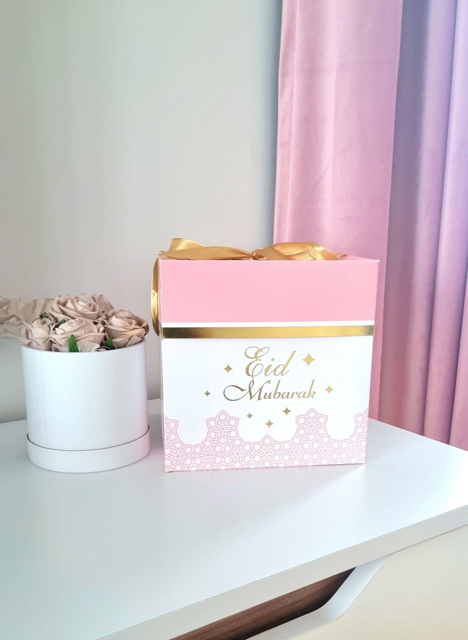 Boîte à cadeaux Eid Mubarak - Rose - Happy Muz Deco