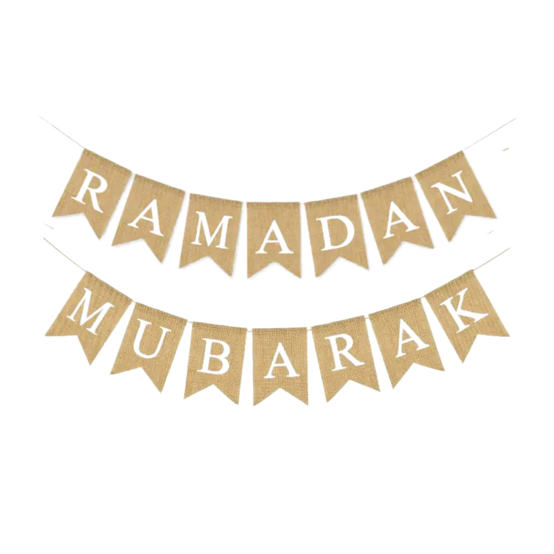 Banderole Ramadan Mubarak Toile de jute A - Happy Muz Deco