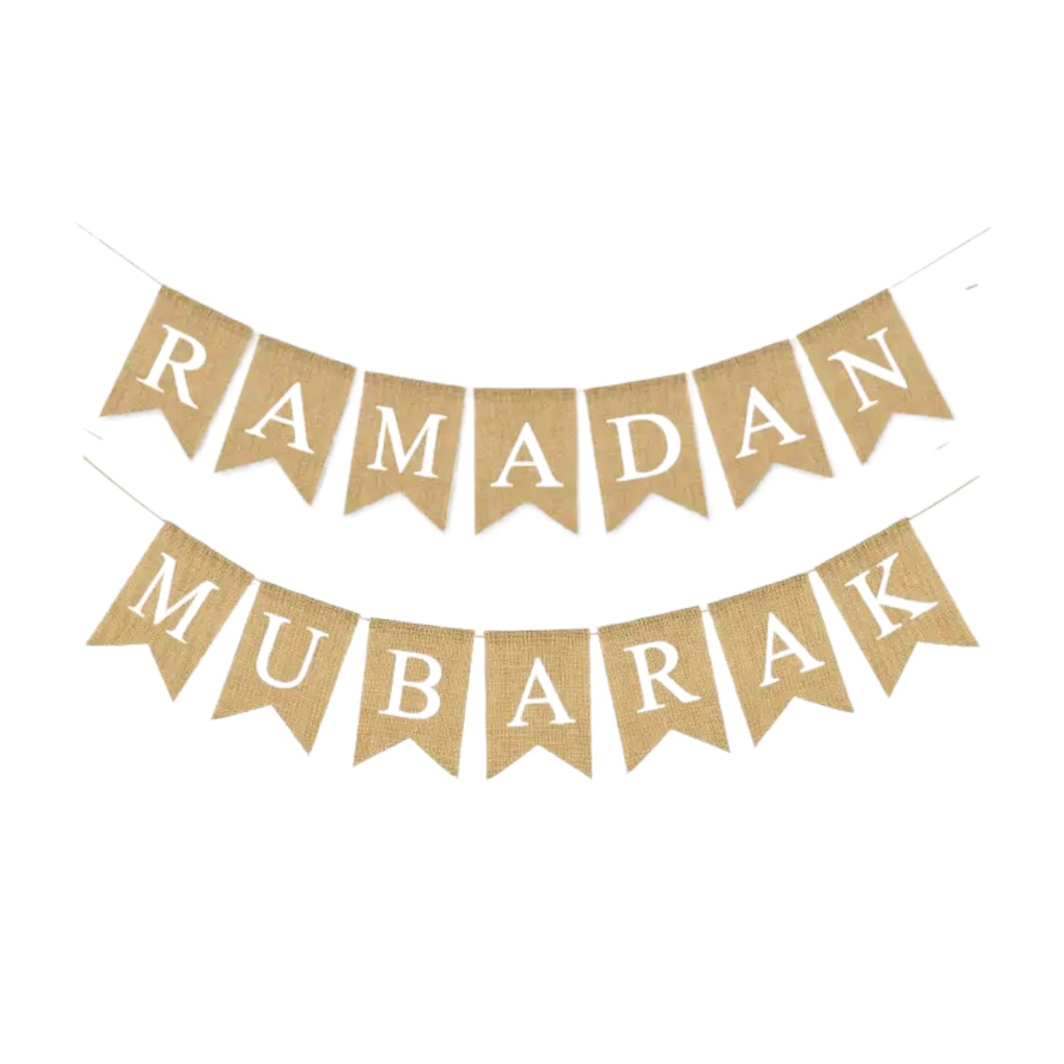 Banderole Ramadan Mubarak Toile de jute A