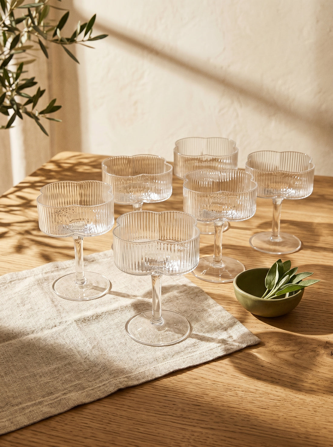 Lot de 6 verres à cocktail Trèfle