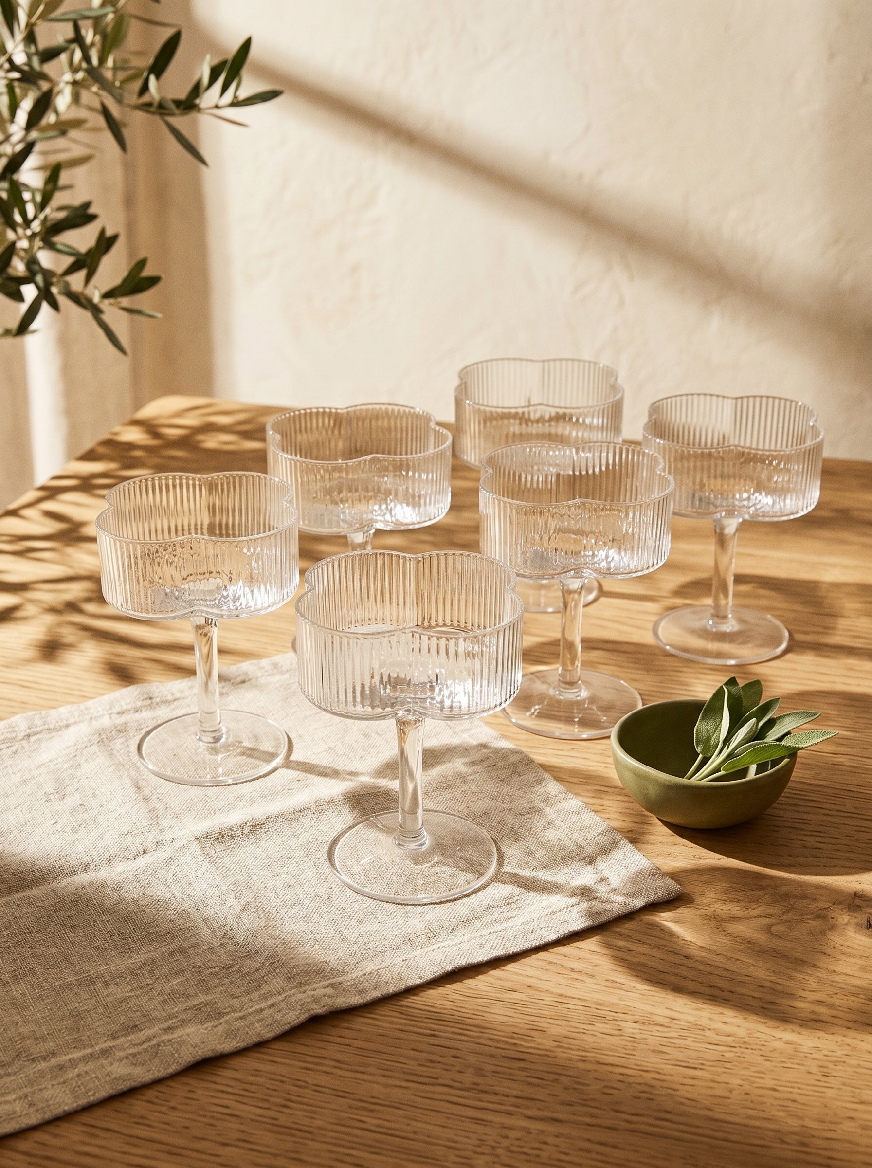 Lot de 6 verres à cocktail Trèfle