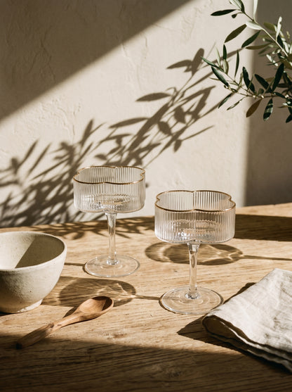 Lot de 6 verres à cocktail Trèfle – Liseré doré