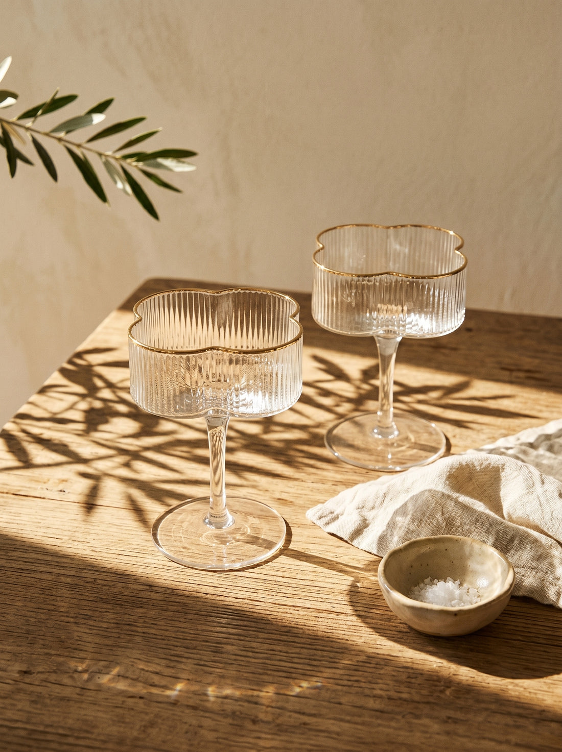 Lot de 6 verres à cocktail Trèfle – Liseré doré