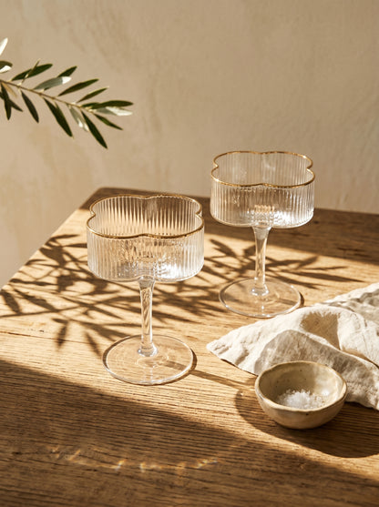 Lot de 6 verres à cocktail Trèfle – Liseré doré
