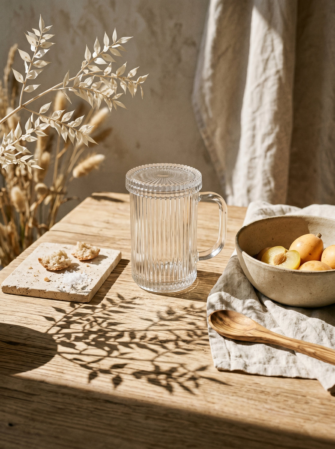 Tasse en verre design avec couvercle
