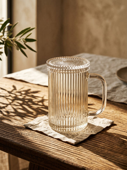 Tasse en verre design avec couvercle