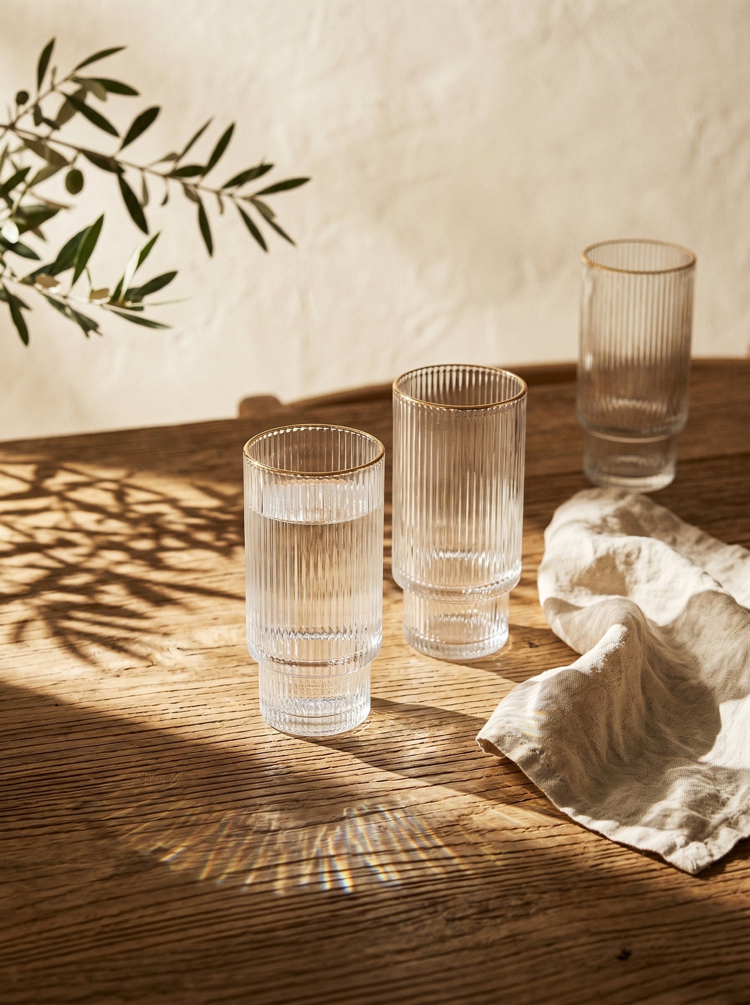 Lot de 6 grands Verres Lines – Liseré Doré