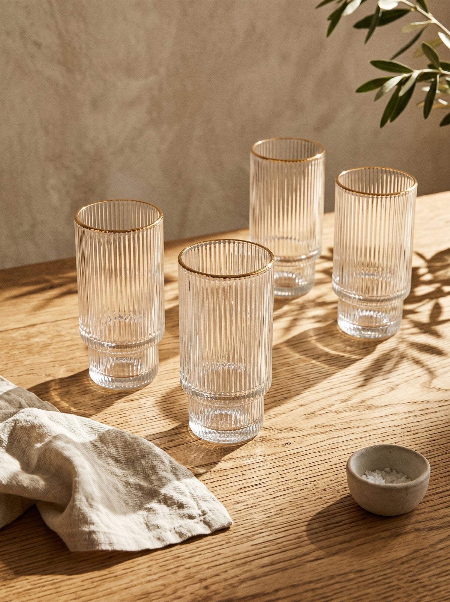 Lot de 6 grands Verres Lines – Liseré Doré