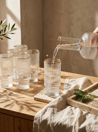 Service carafe et verres – Liseré doré