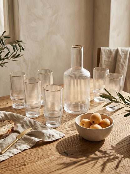 Service carafe et verres – Liseré doré