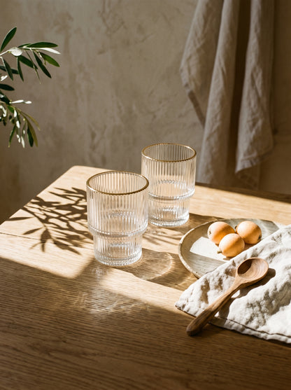 Lot de 6 petit Verres Lines - Liseré Doré