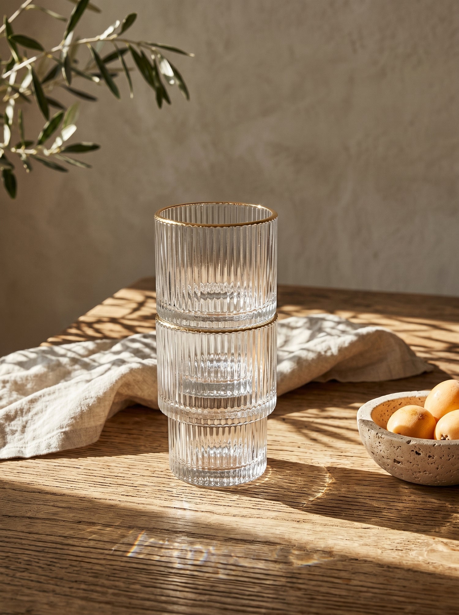Lot de 6 petit Verres Lines - Liseré Doré