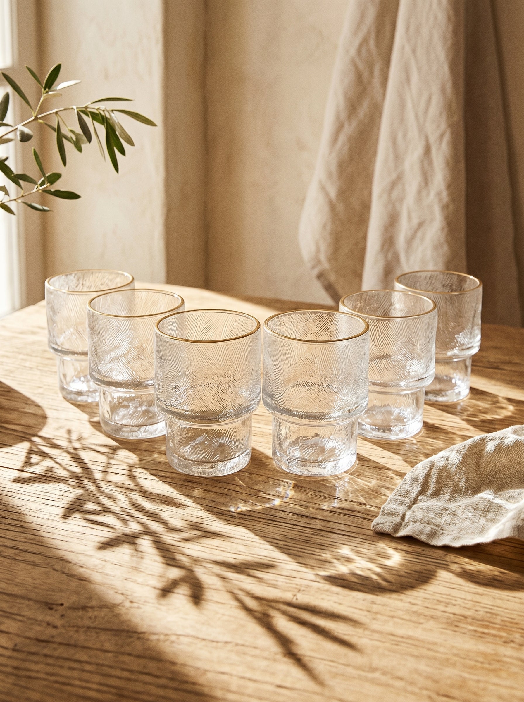 Lot de 6 petits Verres Ice - Liseré Doré