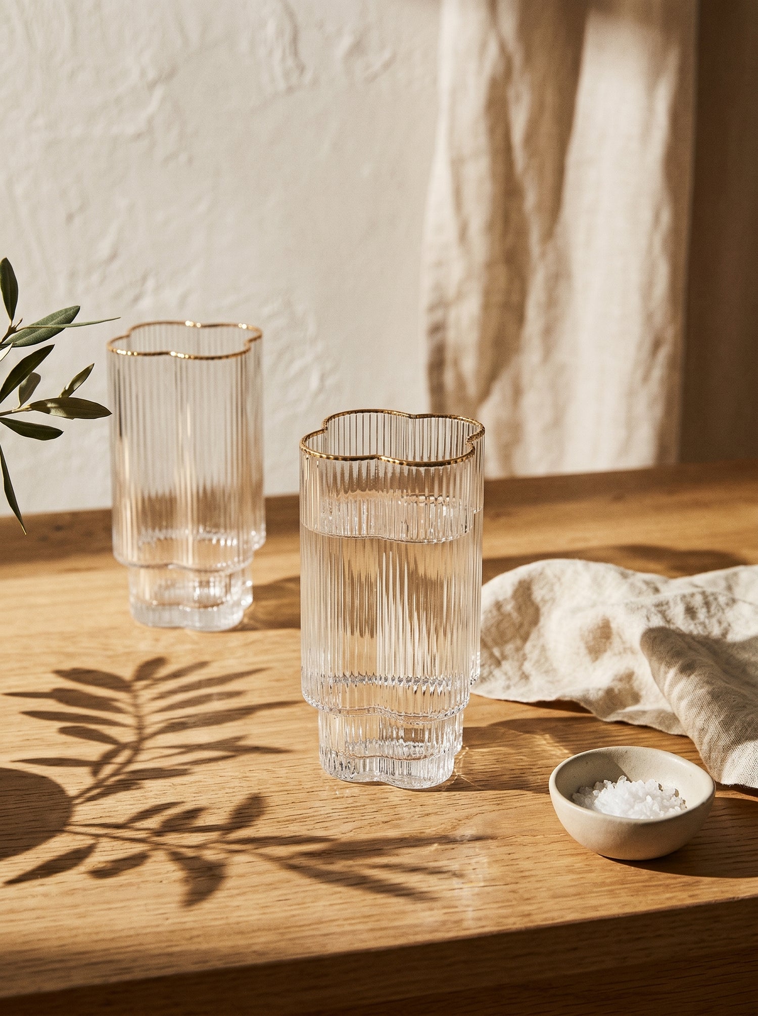 Lot de 6 Grands Verres Trèfle – Liseré Doré