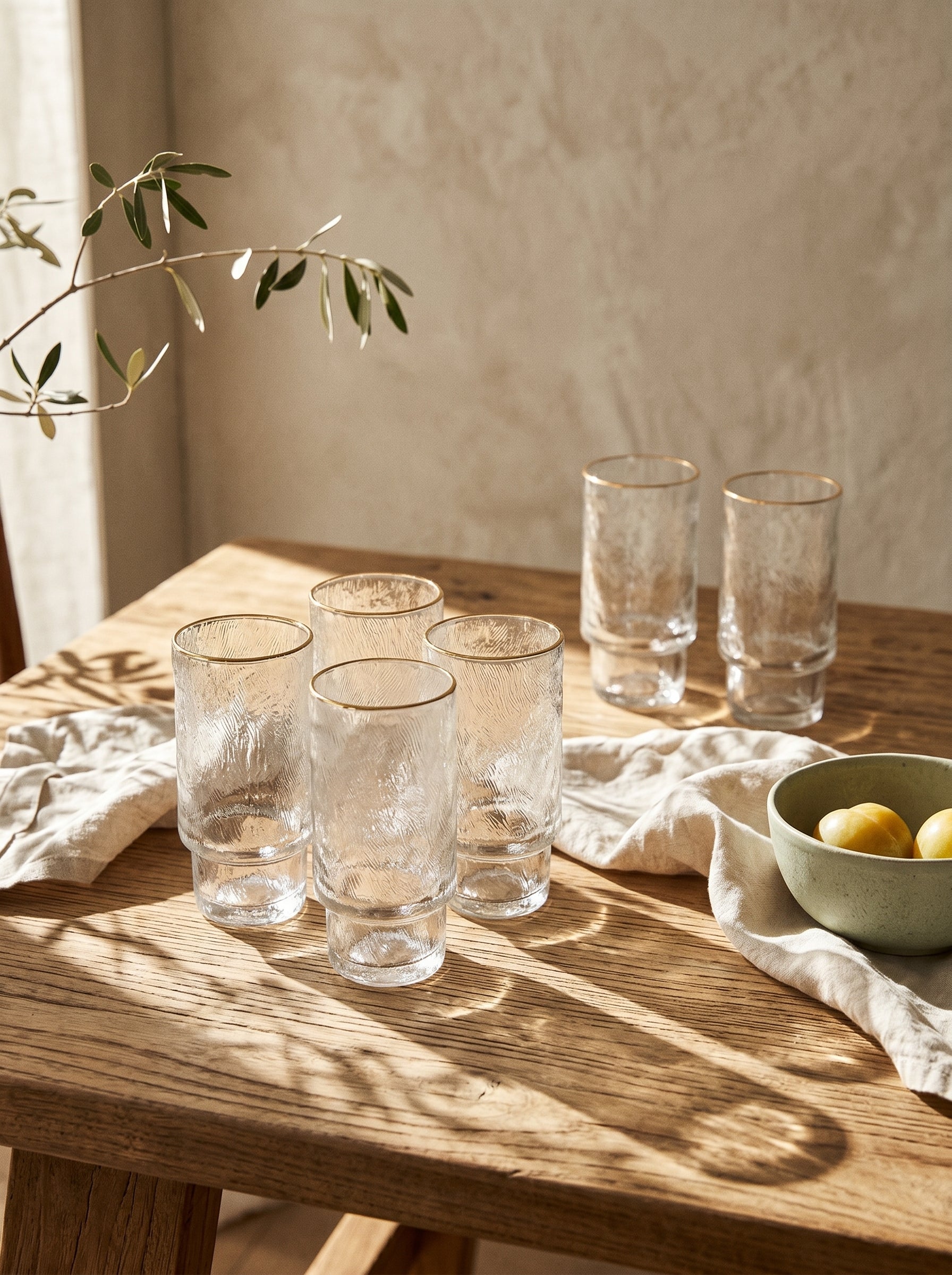 Lot de 6 grands Verres Ice – Liseré Doré