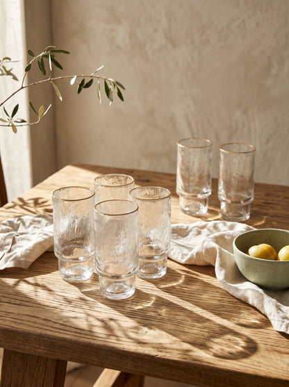 Lot de 6 grands Verres Ice – Liseré Doré