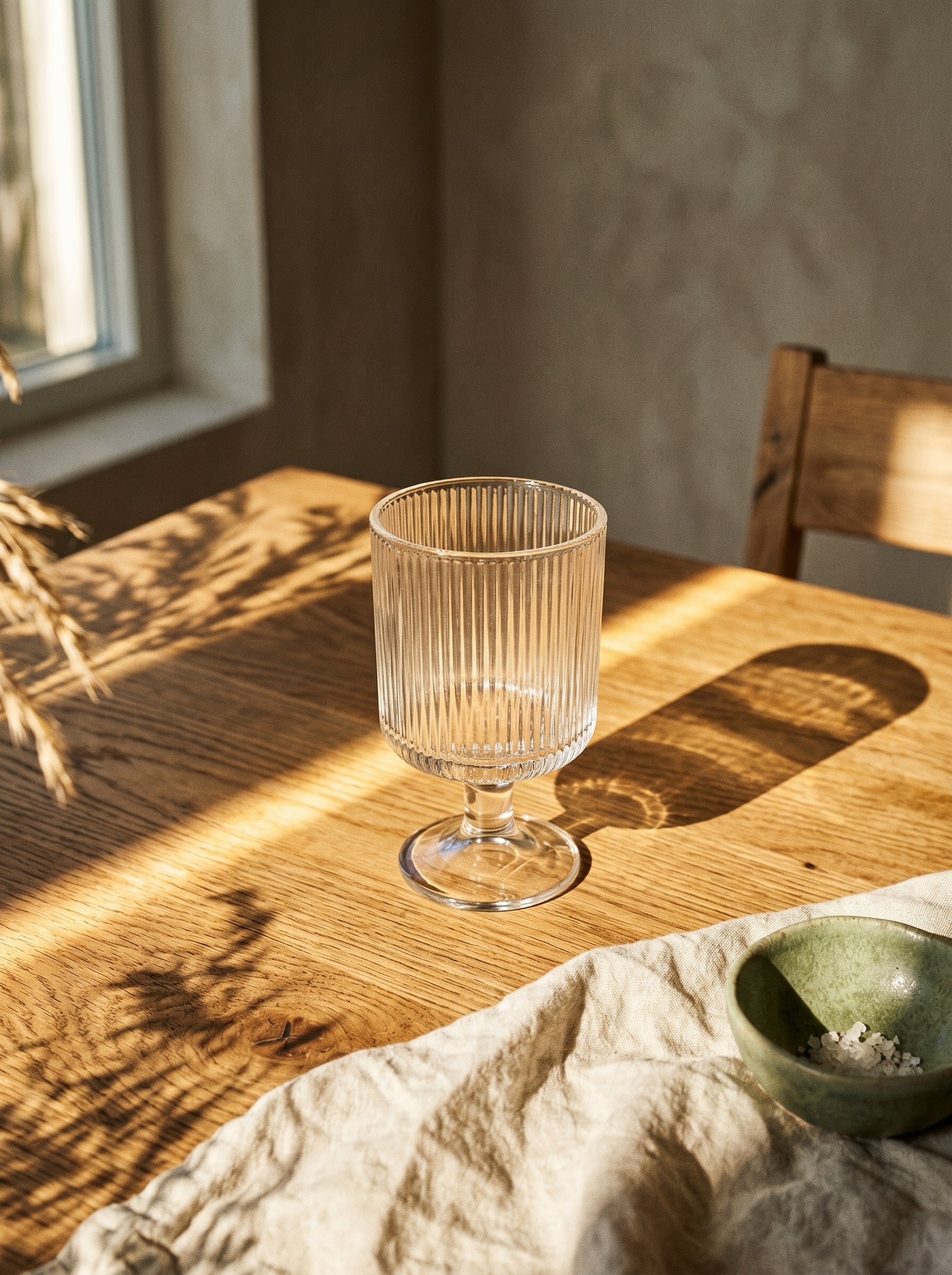 Lot de 6 verres à pied striés Lines