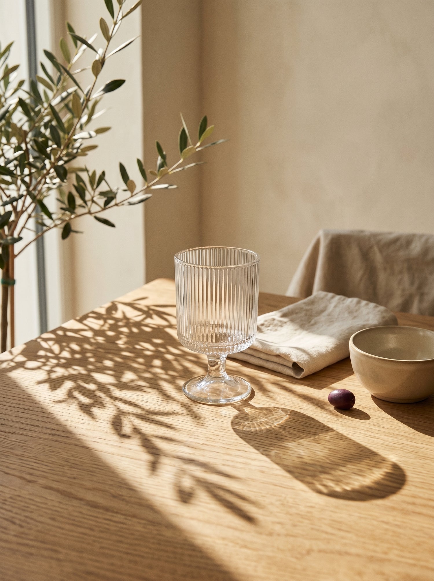 Lot de 6 verres à pied striés Lines