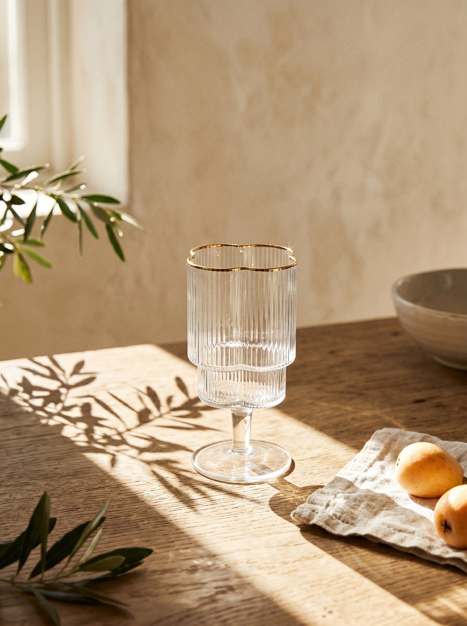 Lot de 6 Verres à pieds Trèfle – Liseré Doré