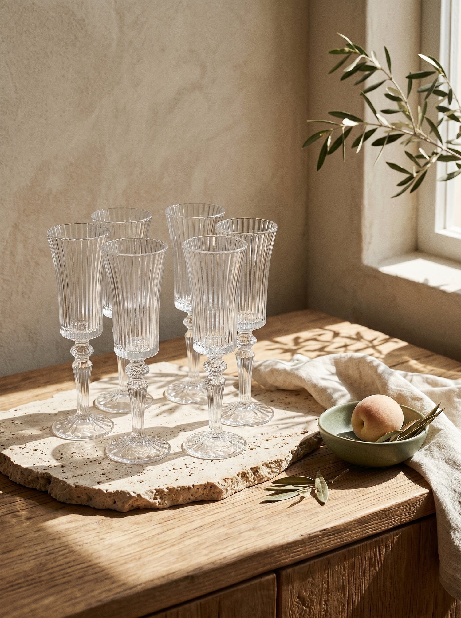 Lot de 6 Verres à pieds Lines élegance Allongé