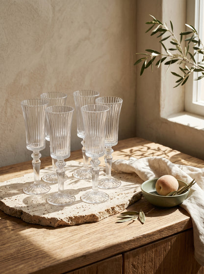 Lot de 6 Verres à pieds Lines élegance Allongé