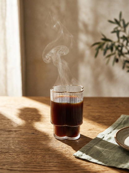 Lot de 6 Petits Verres Trèfle – Liseré doré