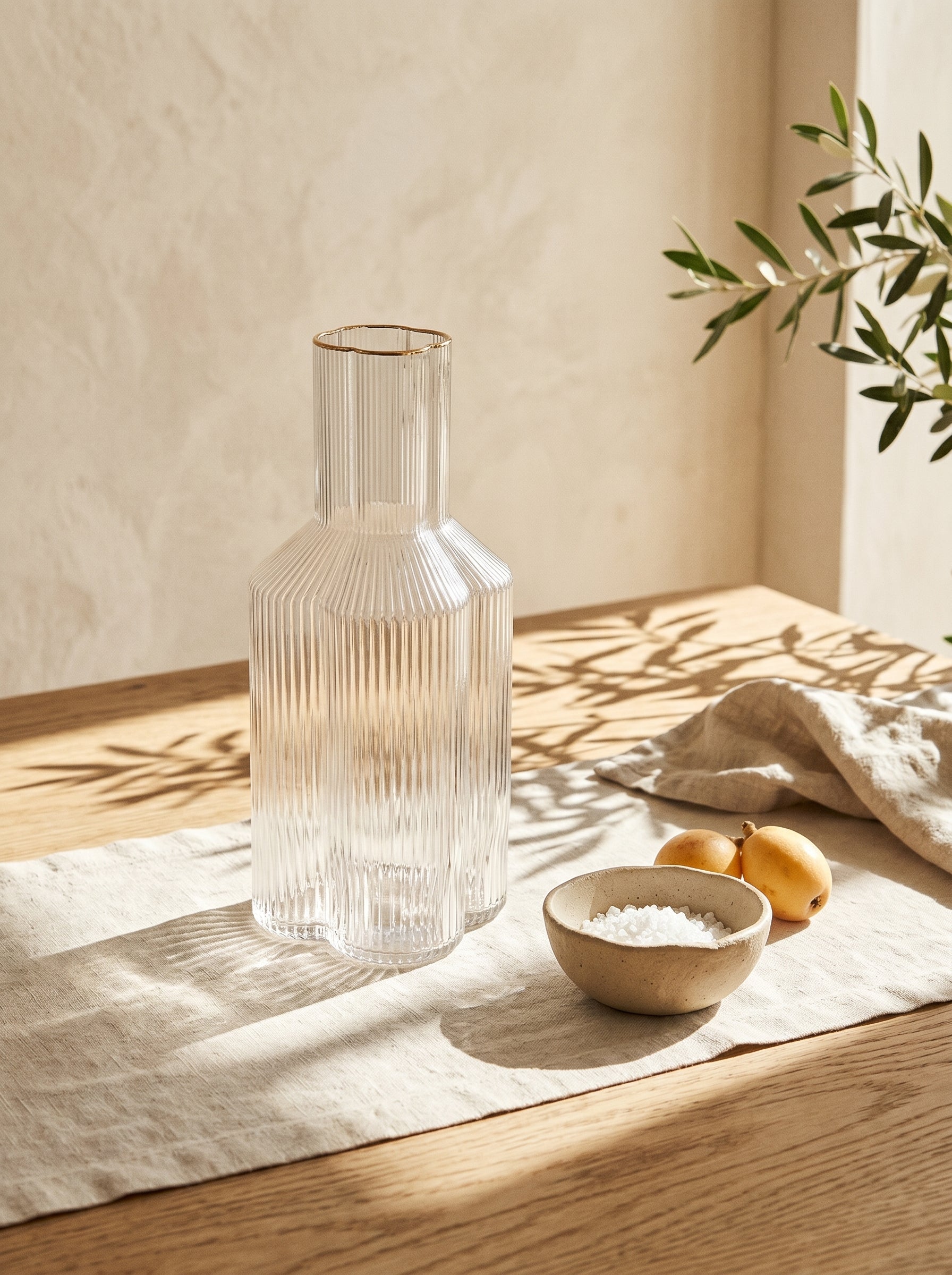 Carafe Trèfle en verre – Liseré doré