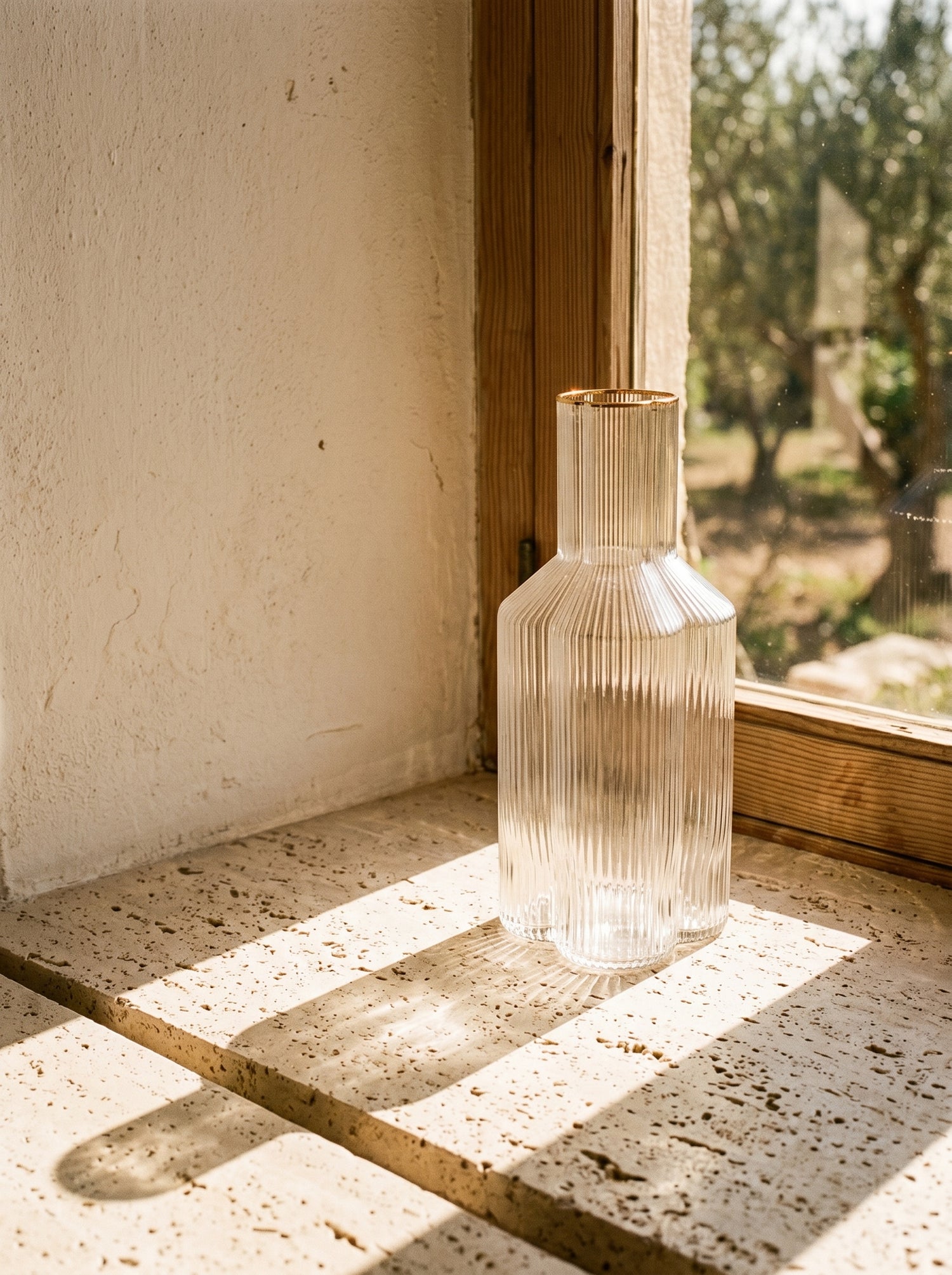 Carafe Trèfle en verre – Liseré doré