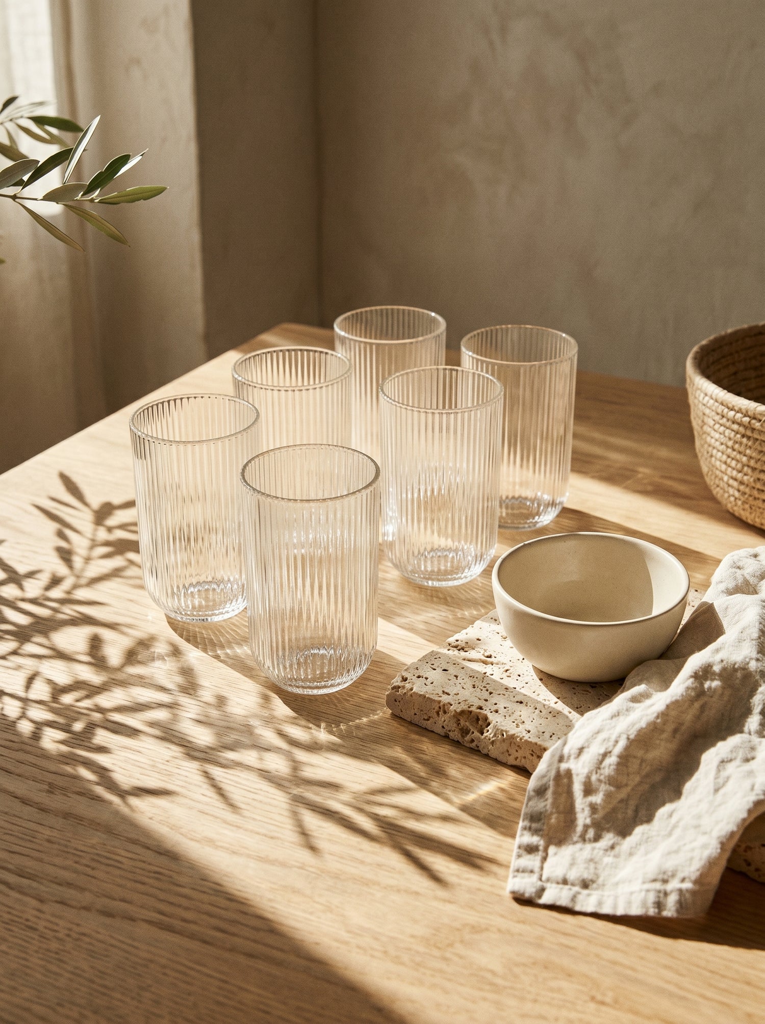 Lot de 6 Grands Verres Stripped