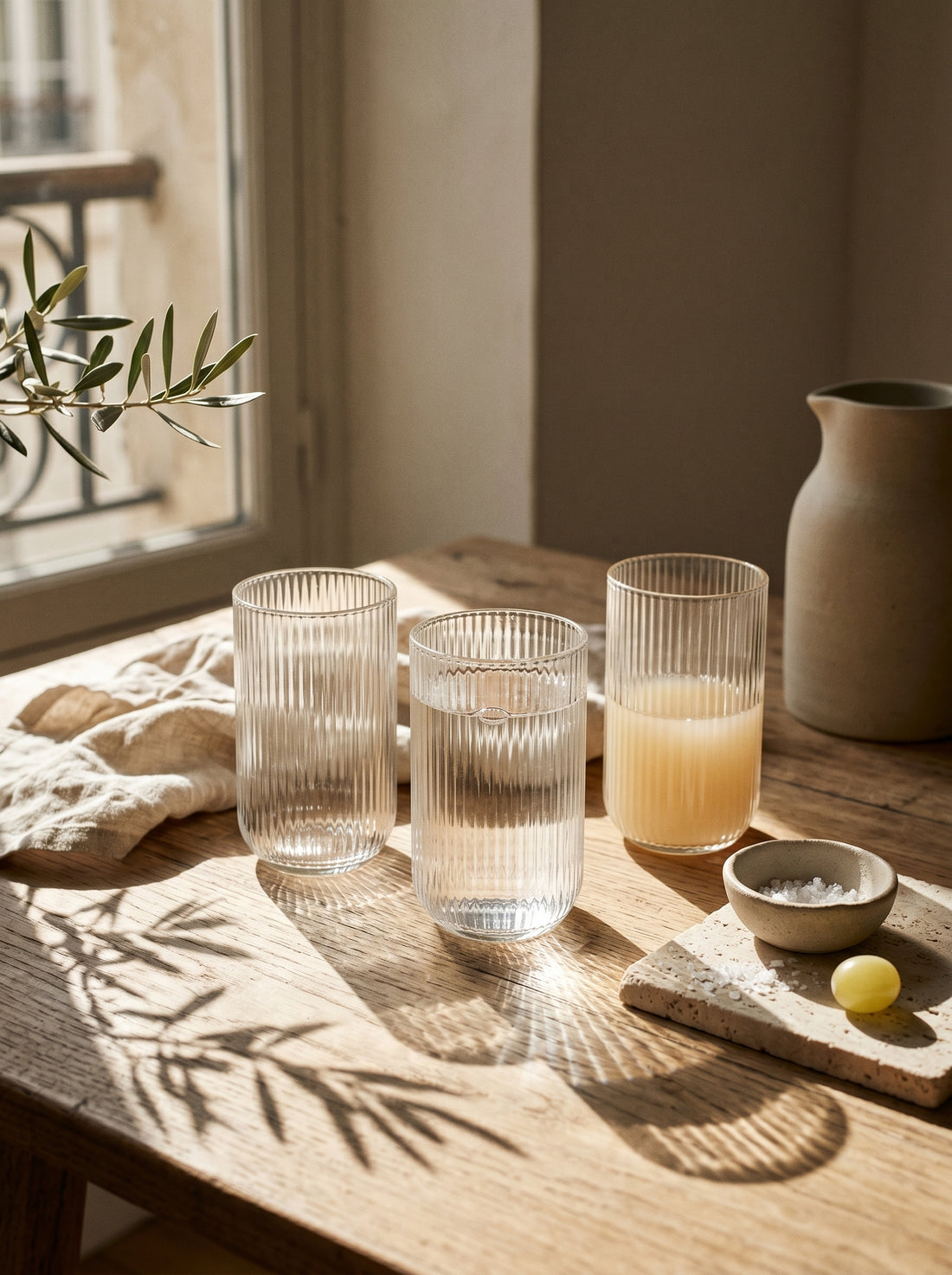 Lot de 6 Grands Verres Stripped